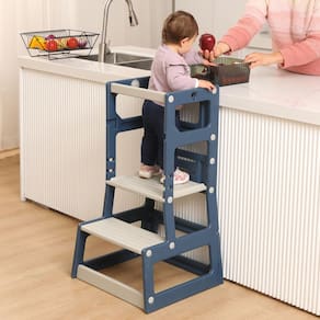 Espreguiçadeira de cozinha SDADI Mother`s Helper para crianças azul/cinza