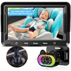 Câmera de carro de bebê Wkzay HD 1080P 150° Visão noturna de grande angular
