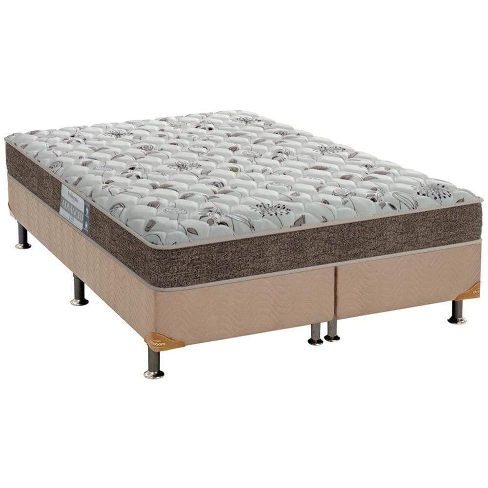 Cama Box Queen: Colchão Espuma D45 Probel Prodormir Advanced + Base Crc Suede Clean(158X198)