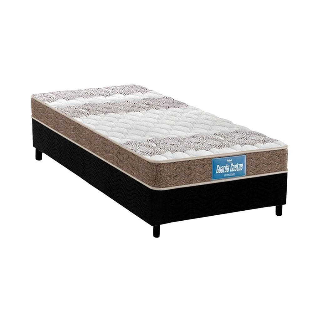 Cama Box Solteiro: Colchão Espuma D33 Probel /Ep Anatômico Próintense + Base Black(88X188)