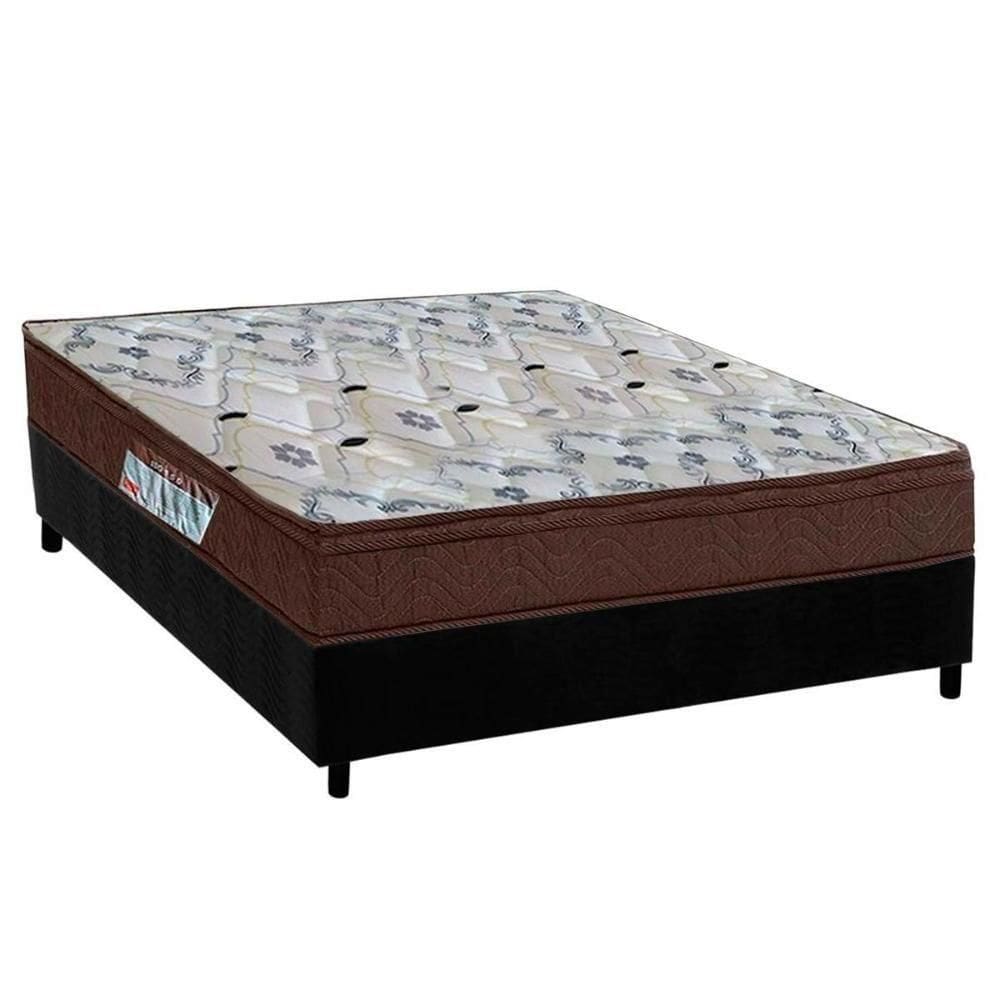 Cama Box Casal: Colchão Espuma D45 Ortobom /Ep Fort Tech Iso 150 Mega Firme + Base Black(138X188)