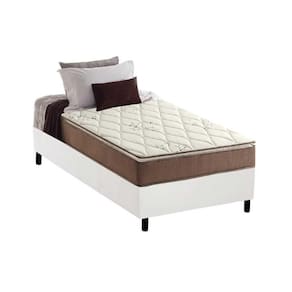 Cama Box Solteiro: Colchão Ortopédico Anjos D28/ Ag65 Star + Base Crc Courano White(88X188)