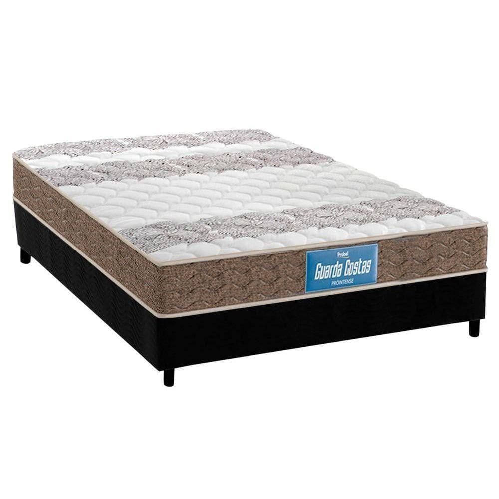 Cama Box Casal: Colchão Espuma D33 Probel /Ep Double Face + Base Black(138X188)
