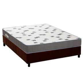 Cama Box Casal: Colchão Espuma Ortobom D33 Light Saúde + Base Crc Suede Brown(138X188)