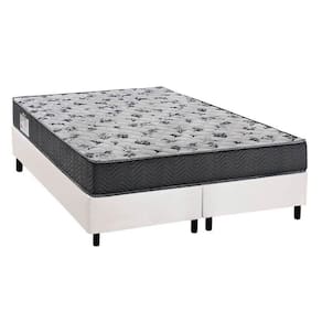 Cama Box Queen: Colchão Espuma Ortobom D33/Ep Fort Tech Iso 100 + Base Crc Courano White(158X198)