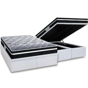 Cama Box Baú Queen: Colchão Espuma D33 Probel /Ep Prodormir Tech1500 Plus + Base White(158X198)