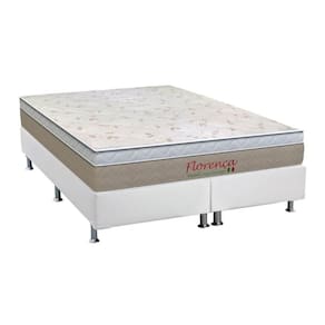 Cama Box Queen: Colchão Molas Bonnel Orthoflex Florença + Base Crc Courano White(158X198)