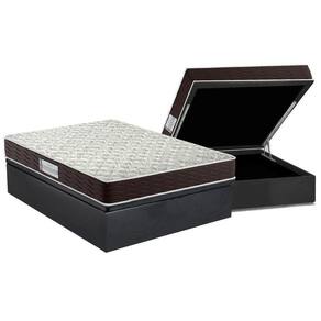 Cama Box Baú Casal: Colchão Espuma D33 Probel Prodormir Advanced + Base Crc Suede Gray(138X188)