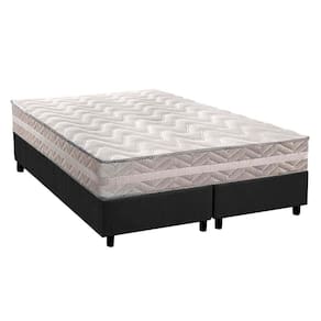 Cama Box Queen: Colchão Ortopédico Paropas D28/Ag65 Master + Base Crc Suede Gray(158X198)