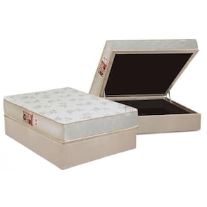 Cama Box Baú Casal: Colchão Espuma Castor D33 Sleep Max Relax + Base Crc Suede Clean(138X188)