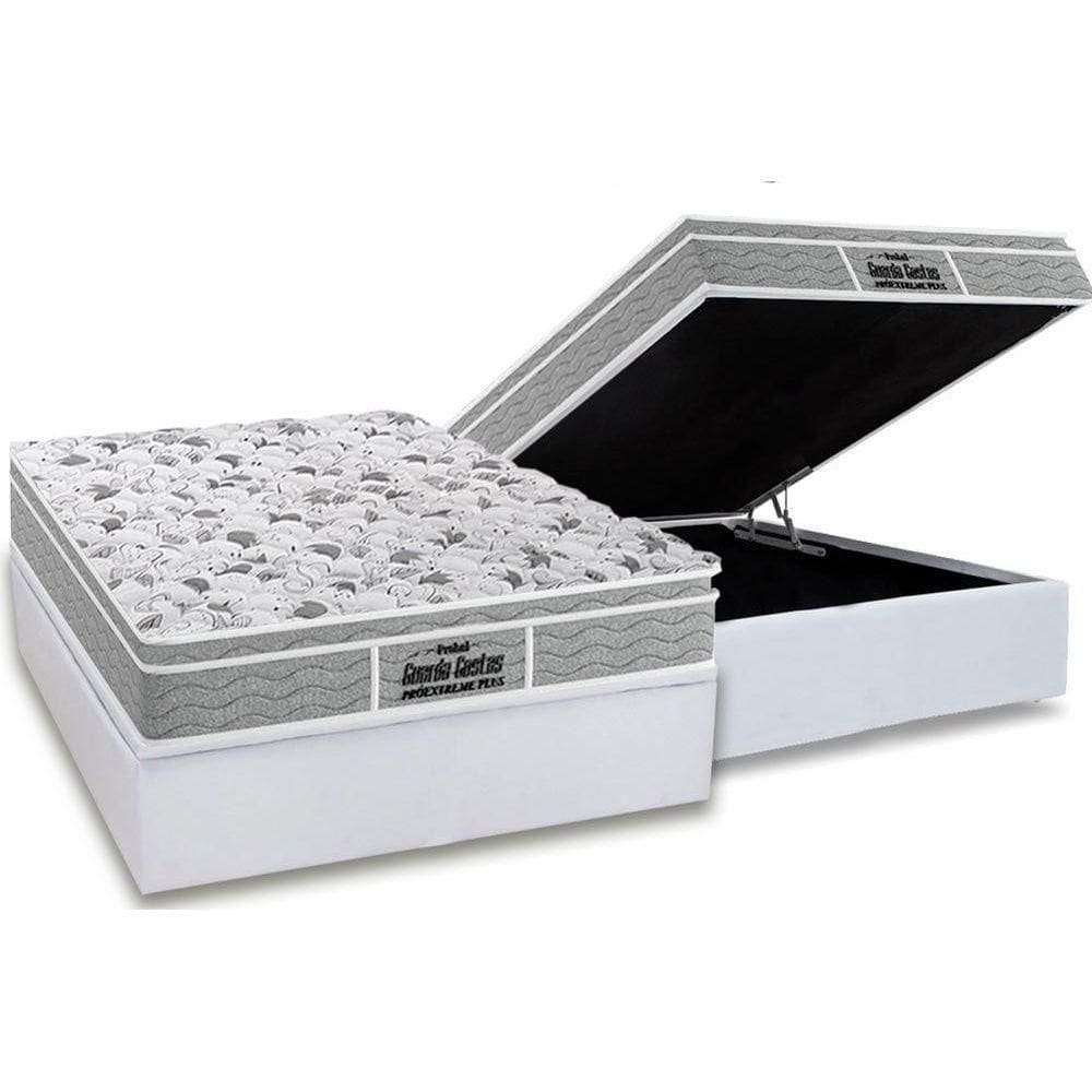 Cama Box Baú Casal: Colchão Espuma Probel D45 / Ep Próextreme Plus + Base White(138X188)