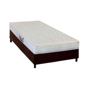 Cama Box Solteiro: Colchão Espuma Herval Ag65 Frontier + Base Crc Suede Brown(88X188)