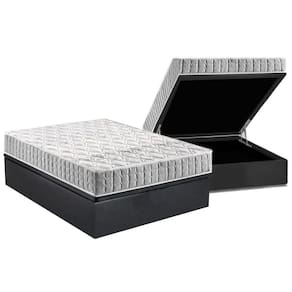 Cama Box Baú Casal: Colchão Espuma D33 Anjos Orthosono + Base Crc Suede Gray(138X188)