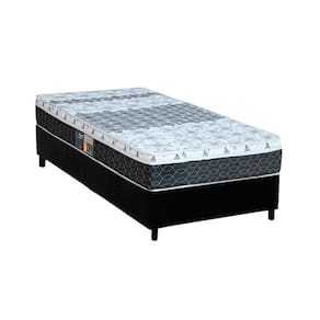 Cama Box Solteiro: Colchão Molas Castor Bonnel Class New + Base Crc Suede Black(88X188)