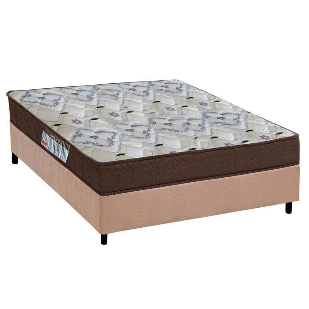 Cama Box Casal: Colchão Espuma D45 Ortobom /Ep Fort Tech Iso 150 + Base Crc Suede Clean(138X188)