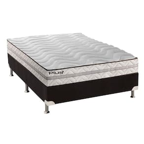 Cama Box Casal: Colchão Espuma Paropas D33 Pasquale Plus + Base Crc Suede Black(138X188)