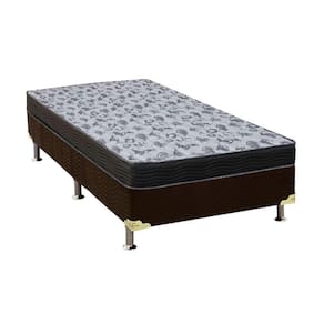 Cama Box Solteiro: Colchão Anatômico Ortobom D33/Ep Fort Tech Iso 100 + Base Crc Suede Brown(88X188)