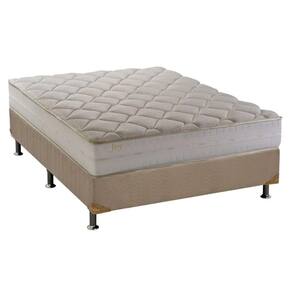 Cama Box Casal: Colchão Anatômico Herval D28/Ag65 Joy + Base Crc Suede Clean(138X188)