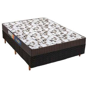 Cama Box Casal: Colchão Espuma Polar D33 Pérola + Base Crc Fantasy Black(138X188)