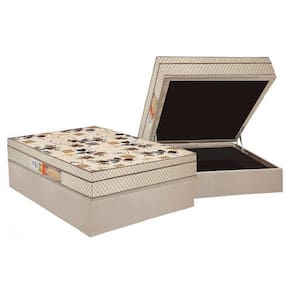 Cama Box Baú Casal: Colchão Ortopédico Polar D28 / Ep Orthoface Firme + Base Clean(138X188)