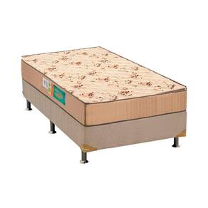 Cama Box Solteiro: Colchão Espuma D33 Polar Pérola + Base Crc Rústico Clean(88X188)