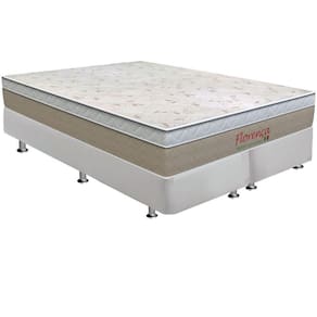 Cama Box King: Colchão Molas Bonnel Orthoflex Florença + Base Crc Courano White(193X203)