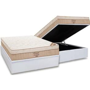 Cama Box Baú Casal: Colchão Molas Bonnel Ortobom Nanolastic Elegant + Base White(138X188)