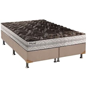 Cama Box Queen: Colchão Espuma D33 Paropas Pasquale Plus + Base Crc Suede Clean(158X198)