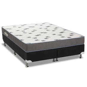 Cama Box Queen: Colchão Espuma Ortobom D33 Light + Base Crc Courano Black(158X198)