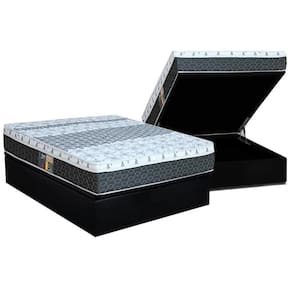 Cama Box Baú Casal: Colchão Molas Bonnel Castor System Class One Face + Base Black(138X188)