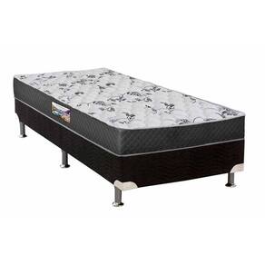Cama Box Solteiro: Colchão Anatômico Herval D28/Ep Ortopedic Black+ Base Crc Suede Black(88X188)
