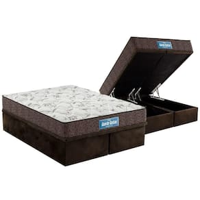 Cama Box Baú King: Colchão Ortopédico Probel D28 / Ep Double Face + Base Brown(193X203)