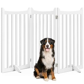 Cerca de madeira de 3 painéis para animais de estimação Yaheetech 60x91cm branca