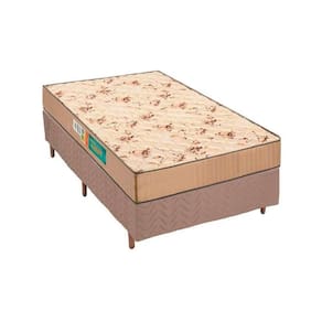 Cama Box Solteiro: Colchão Espuma D33 Polar Pérola + Base Crc Rústico Clean(88X188)