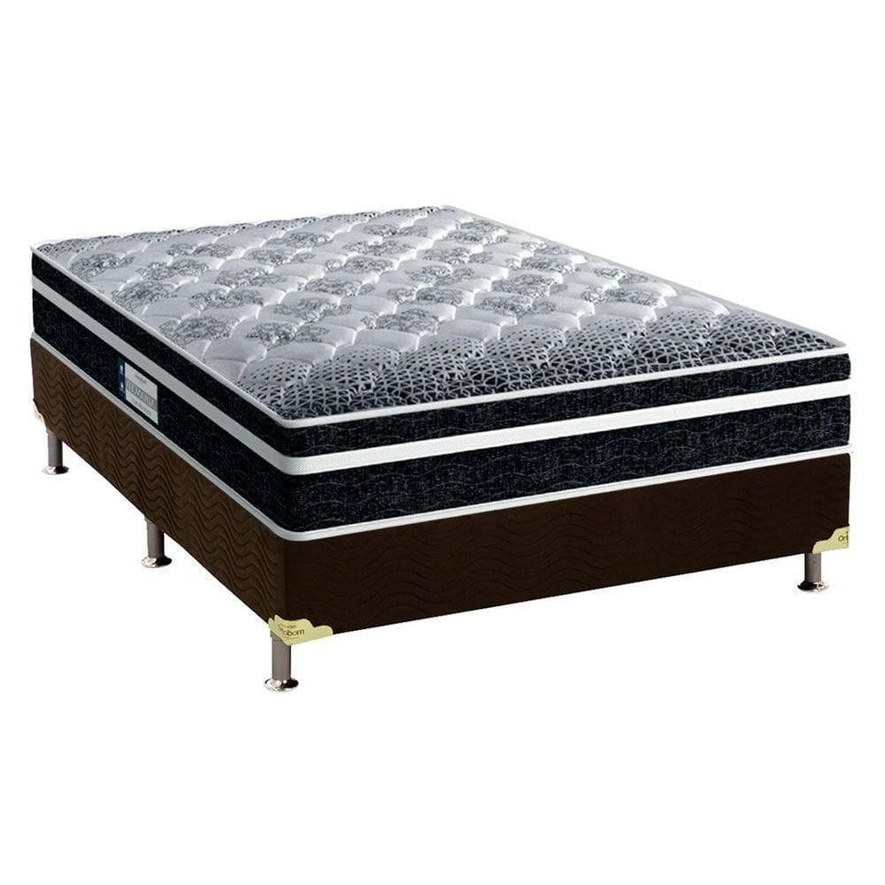 Cama Box Casal: Colchão Espuma D33 Probel /Ep Advanced Tech1500 Plus + Base Crc Suede Brown(138X188)