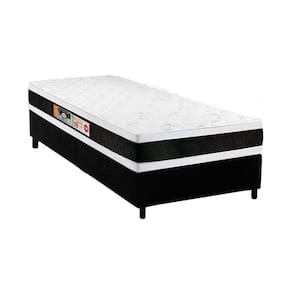 Cama Box Solteiro: Colchão Espuma Castor D45 Black E White Air Double Face + Base Black(88X188)