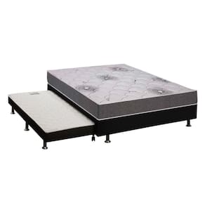 Cama Box C/Auxiliar Casal: Colchão Espuma Polar D33 Pérola Premium + Base Crc Rústico Black(138X188)