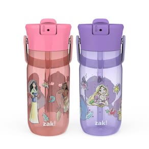 Garrafa de água Zak Designs Harmony Disney Princess 530ml, pacote com 2