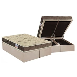 Cama Box Baú Queen: Colchão Espuma D33 Orthoflex / Ep Matera + Base Crc Suede Clean(158X198)