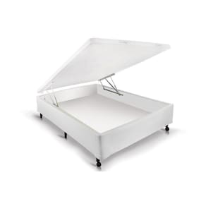 Cama Box Baú Viúva Courano White New (128x188x30) - Castor