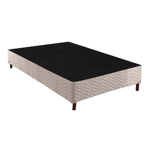 Cama Box Base Casal Sommier Rústico Bordado White (138x188x30) - Paropas