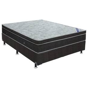 Cama Box Casal: Colchão Molas Ortobom Nanolastic Light Selado + Base Crc Suede Black(138X188)