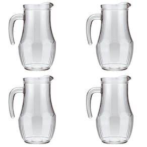 Conjunto Jarra Tango 150ml Sucos Água 4 Unidades 1,5L Vidro Nadir