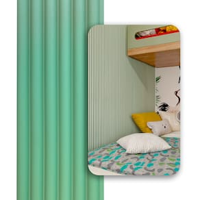 Painel Ripado Cor: Verde Chá de uso Interno em WPC Moon 2,90m x 15cm