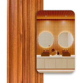 Painel Ripado Cor: Nogueira de uso Interno em WPC Double 2,90m x 18cm