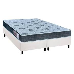 Cama Box Queen: Colchão Espuma D45 Orthoflex /Ep Cecina + Base Crc Suede White(158X198)