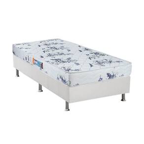 Cama Box Solteiro: Colchão Espuma Luckspuma D28 Celebrity + Base Crc Courano White(88X188)