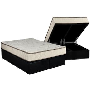 Cama Box Baú Queen: Colchão Molas Luckspuma Bonnel Montreal Spring + Base Crc Courano Black(158X198)
