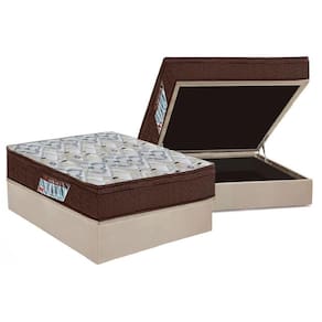 Cama Box Baú Casal: Colchão Espuma D45 Ortobom / Ep Iso 150 Mega Firme + Base Clean(138X188)