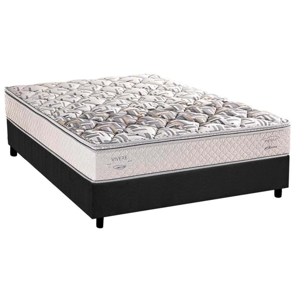 Cama Box Casal: Colchão Anatômico Herval Ag65 Ergoplus C1604 + Base Crc Suede Gray(138X188)